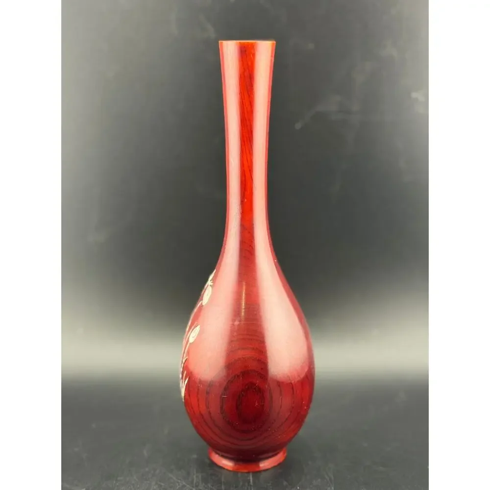 VTG Inlaid Abalone Shell Iris Flower Vase